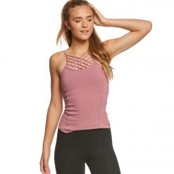 Hard Tail Front Lace Low Back Support Tank Top