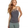 Hard Tail Front Lace Low Back Support Tank Top Onyx 2 Hard Tail Front Lace Low Back Support Tank Top Onyx