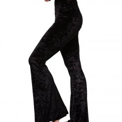 Onzie Bell Flare Yoga Pants Black Crushed Velvet CLOTHING