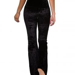 Onzie Bell Flare Yoga Pants Black Crushed Velvet CLOTHING 12 Onzie Bell Flare Yoga Pants Black Crushed Velvet CLOTHING