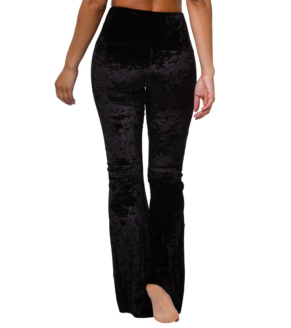 Onzie Bell Flare Yoga Pants Black Crushed Velvet CLOTHING 5 Onzie Bell Flare Yoga Pants Black Crushed Velvet CLOTHING