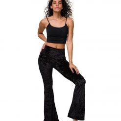 Onzie Bell Flare Yoga Pants Black Crushed Velvet CLOTHING 13 Onzie Bell Flare Yoga Pants Black Crushed Velvet CLOTHING