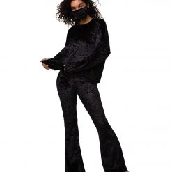 Onzie Bell Flare Yoga Pants Black Crushed Velvet CLOTHING 14 Onzie Bell Flare Yoga Pants Black Crushed Velvet CLOTHING