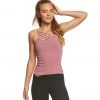 Hard Tail Front Lace Low Back Support Tank Top Dusty Rose CLOTHING