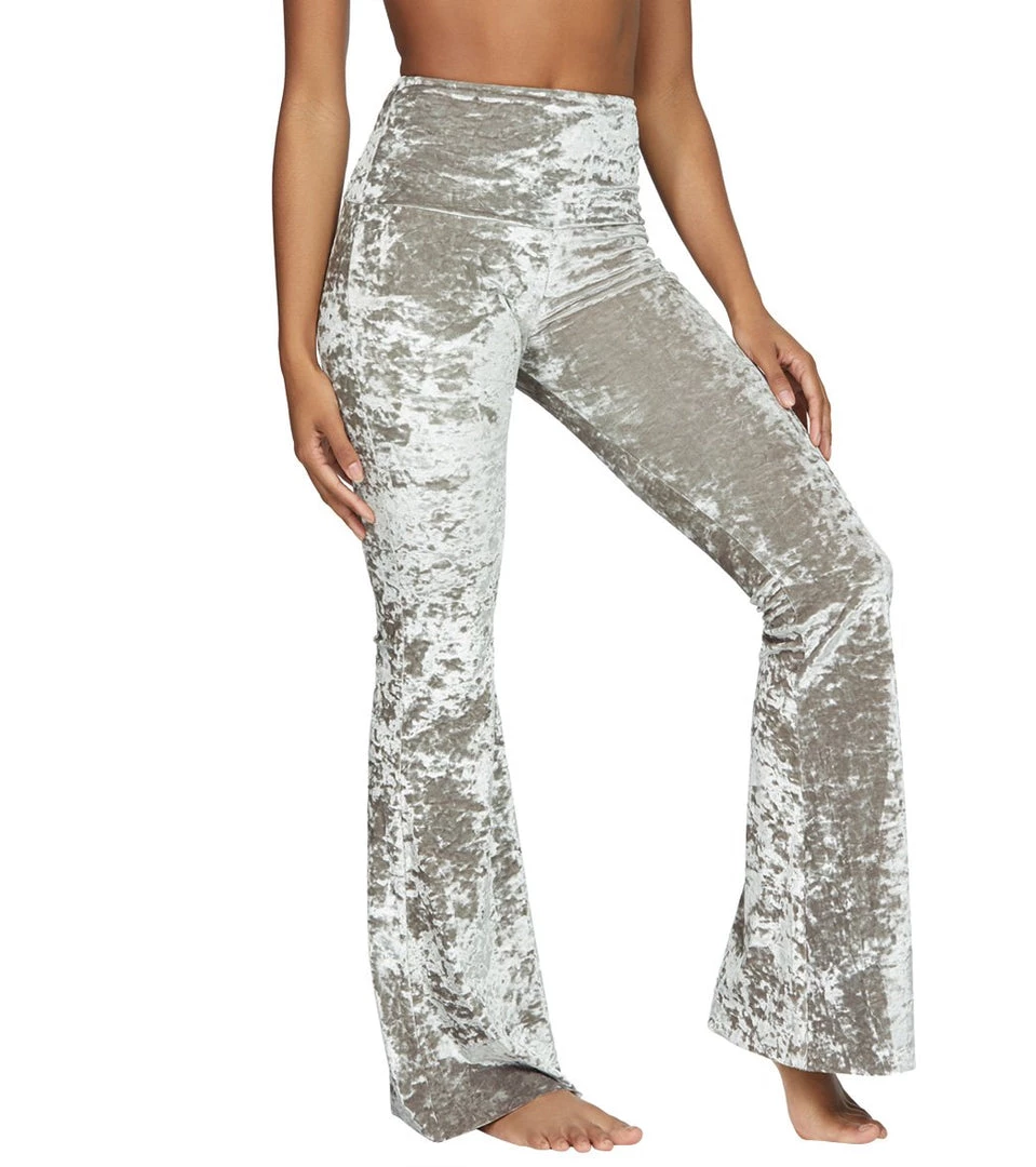 CLOTHING Onzie Bell Flare Yoga Pants Dust Crushed Velvet 4 CLOTHING Onzie Bell Flare Yoga Pants Dust Crushed Velvet