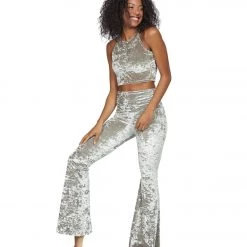 CLOTHING Onzie Bell Flare Yoga Pants Dust Crushed Velvet 12 CLOTHING Onzie Bell Flare Yoga Pants Dust Crushed Velvet