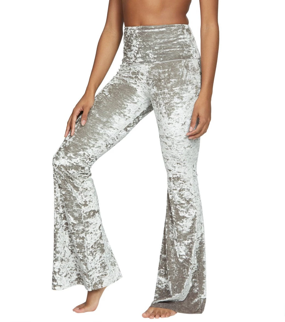 CLOTHING Onzie Bell Flare Yoga Pants Dust Crushed Velvet 7 CLOTHING Onzie Bell Flare Yoga Pants Dust Crushed Velvet