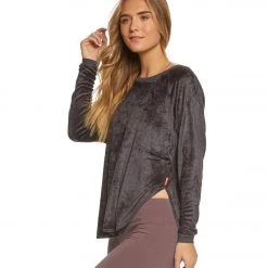 Hard Tail Velvet Raglan Shoulder Slide After Yoga Pullover Earl Gray 9 Hard Tail Velvet Raglan Shoulder Slide After Yoga Pullover Earl Gray