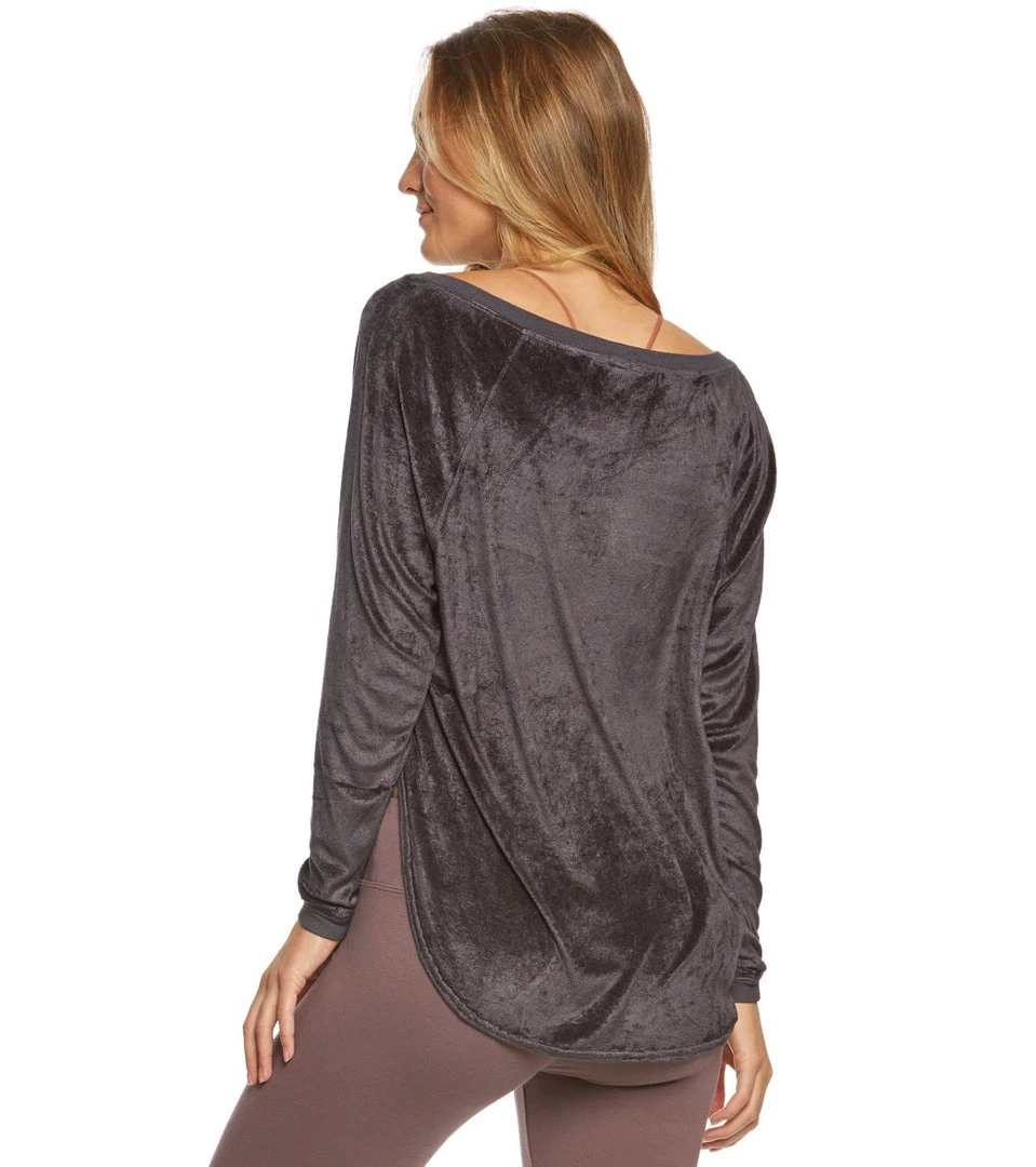 Hard Tail Velvet Raglan Shoulder Slide After Yoga Pullover Earl Gray 5 Hard Tail Velvet Raglan Shoulder Slide After Yoga Pullover Earl Gray