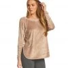 Hard Tail Velvet Raglan Shoulder Slide After Yoga Pullover Mauve