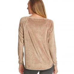 Hard Tail Velvet Raglan Shoulder Slide After Yoga Pullover Mauve