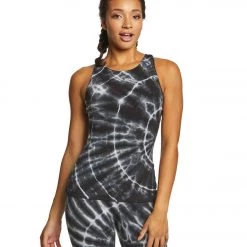 CLOTHING Hard Tail Open Back Support Tank Top Black/White Sun Ray