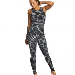 CLOTHING Hard Tail Open Back Support Tank Top Black/White Sun Ray