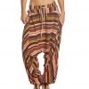 CLOTHING Buddha Pants Stripes Harem Pants Red