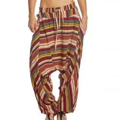 CLOTHING Buddha Pants Stripes Harem Pants Red