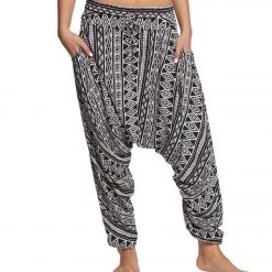 Buddha Pants Triangle Tribal Harem Pants Black Women