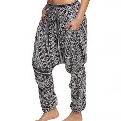 Buddha Pants Triangle Tribal Harem Pants Black Women