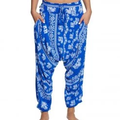 Buddha Pants Elephants Harem Pants Blue