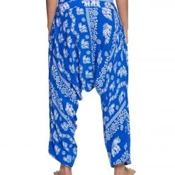Buddha Pants Elephants Harem Pants Blue