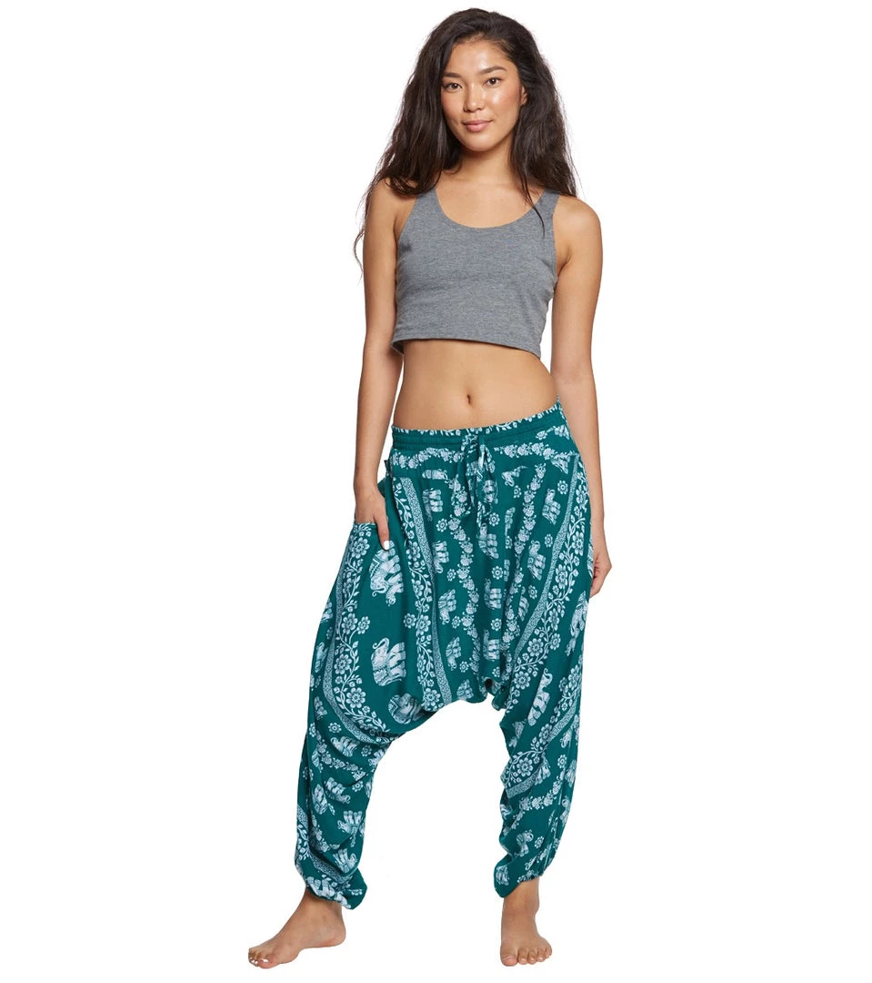 CLOTHING Buddha Pants Elephants Harem Pants Green 6 CLOTHING Buddha Pants Elephants Harem Pants Green