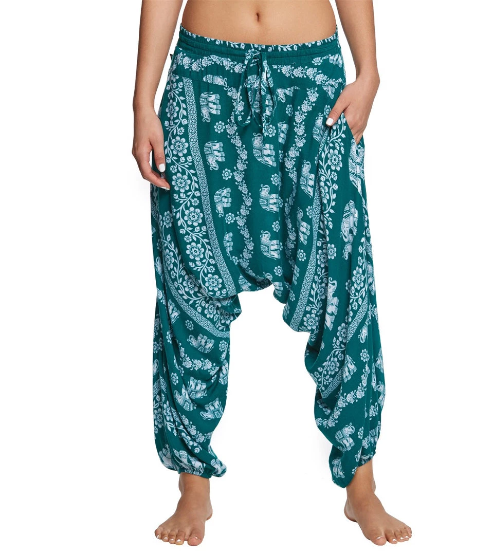CLOTHING Buddha Pants Elephants Harem Pants Green 9 CLOTHING Buddha Pants Elephants Harem Pants Green