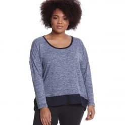 Balance Collection Plus Alexa Pullover Heather Midnight Blue CLOTHING