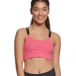 Beyond Yoga Kate Spade Leaf Bow Bralette Pink Swirl CLOTHING