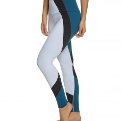Beyond Yoga Around The Colorblock High Waisted Yoga Leggings White/Deep Sapphire Block CLOTHING