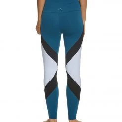 Beyond Yoga Around The Colorblock High Waisted Yoga Leggings White/Deep Sapphire Block CLOTHING