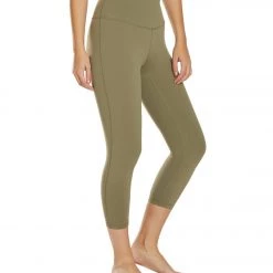 PrAna Transform High Waisted Yoga Capris Rye Green