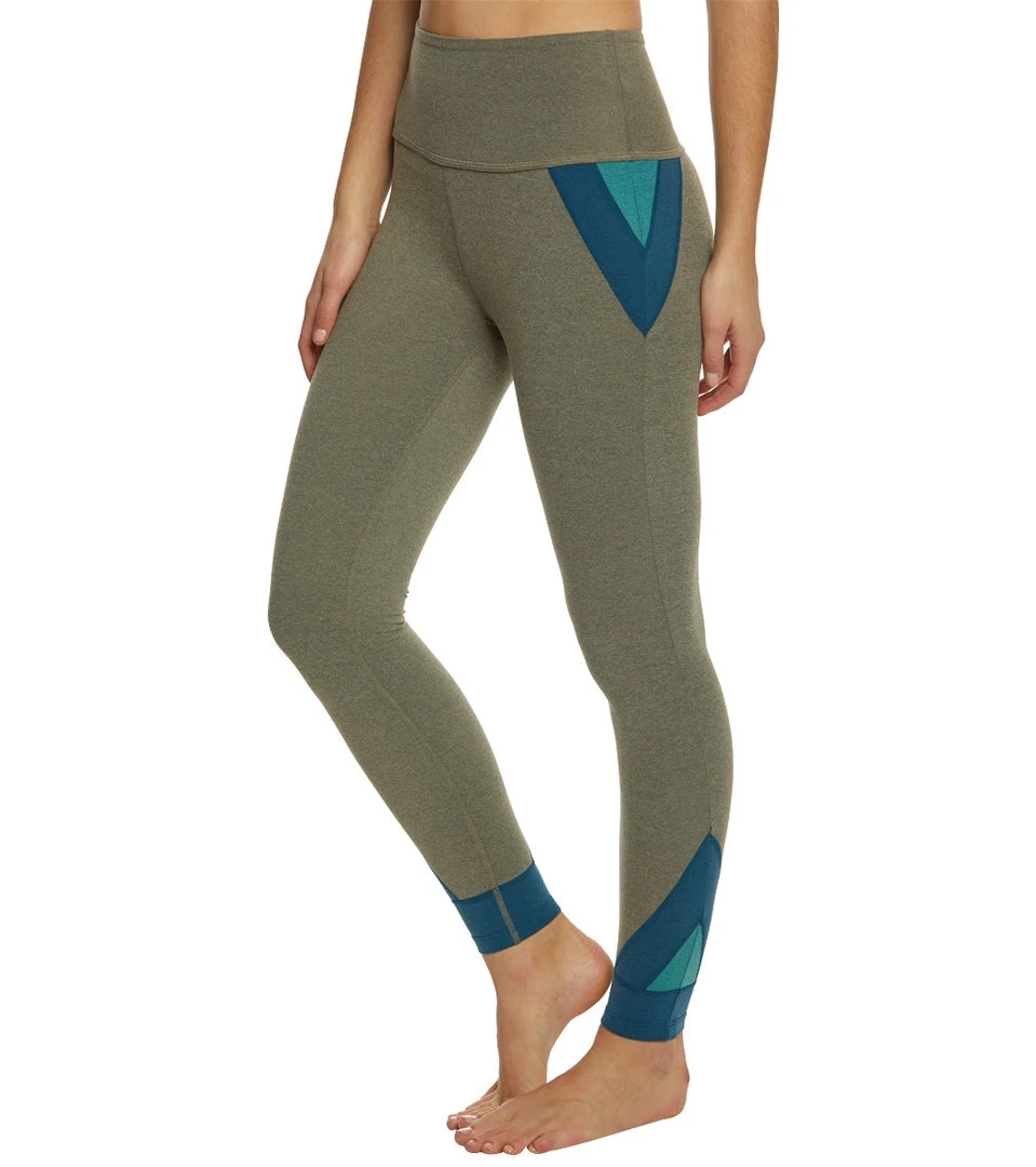 Beyond Yoga Block And Key High Waisted Midi Yoga Leggings Timber Heather Colorblock CLOTHING 3 Beyond Yoga Block And Key High Waisted Midi Yoga Leggings Timber Heather Colorblock CLOTHING