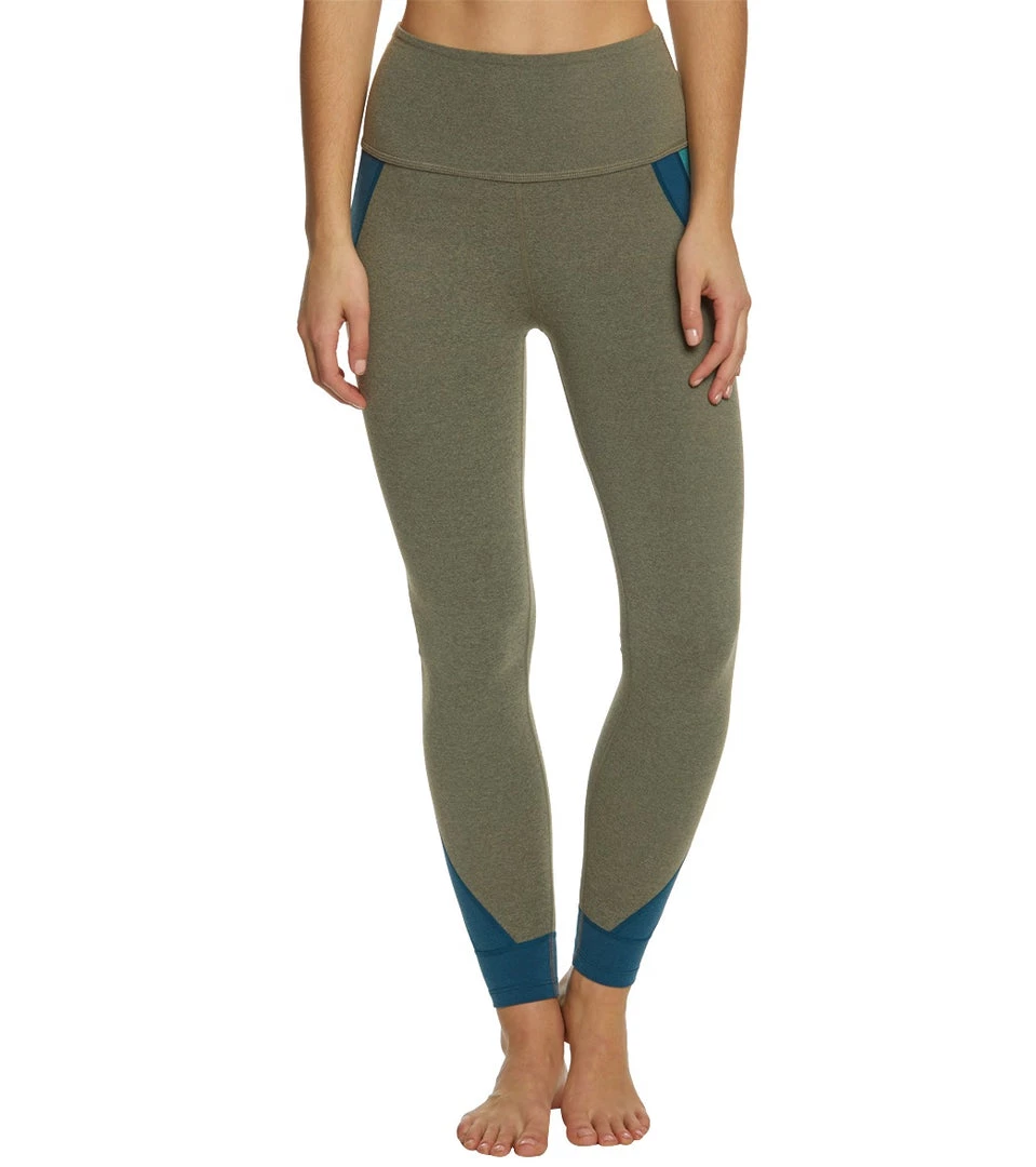Beyond Yoga Block And Key High Waisted Midi Yoga Leggings Timber Heather Colorblock CLOTHING 4 Beyond Yoga Block And Key High Waisted Midi Yoga Leggings Timber Heather Colorblock CLOTHING