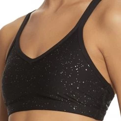 Beyond Yoga Double Back Alloy Speckled Bra BLACK GUNMETAL SPECKLE