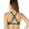 CLOTHING Beyond Yoga Double Back Alloy Speckled Bra Hunter Green Antique Gold Speckle