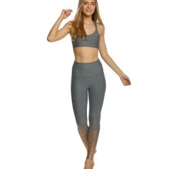 Beyond Yoga Double Back Alloy Speckled Bra Black/White/Rose Gold Speckle CLOTHING