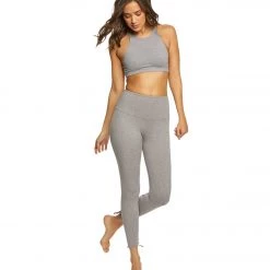 Onzie High Waisted Laced Up Yoga Leggings Stone