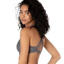 Beyond Yoga Double Back Alloy Speckled Bra Black/White Shiny Mauve Speckle CLOTHING