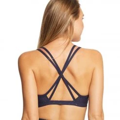 Beyond Yoga Double Back Alloy Speckled Bra Navy Gold Speckle