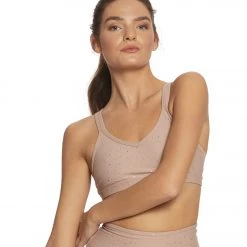 Beyond Yoga Double Back Alloy Speckled Bra Brazen Blush/Rose Gold Speckled CLOTHING