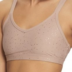 Beyond Yoga Double Back Alloy Speckled Bra Brazen Blush/Rose Gold Speckled CLOTHING