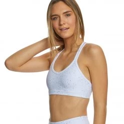 Beyond Yoga Double Back Alloy Speckled Bra White-Rose Gold Speckle