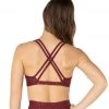 CLOTHING Beyond Yoga Double Back Alloy Speckled Bra Team Burgundy Gunmetal Speckle