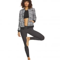 Beyond Yoga Chromatic Bomber After Yoga Jacket Black-White Chromatic
