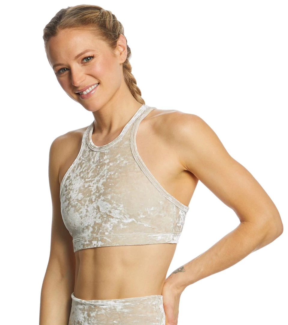 Beyond Yoga Crushed Velvet Studio Bra Timber 4 Beyond Yoga Crushed Velvet Studio Bra Timber