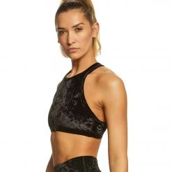 Beyond Yoga Crushed Velvet Studio Bra Black