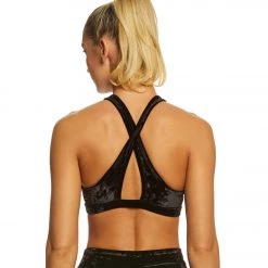 Beyond Yoga Crushed Velvet Studio Bra Black