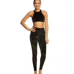 Beyond Yoga Crushed Velvet Studio Bra Black