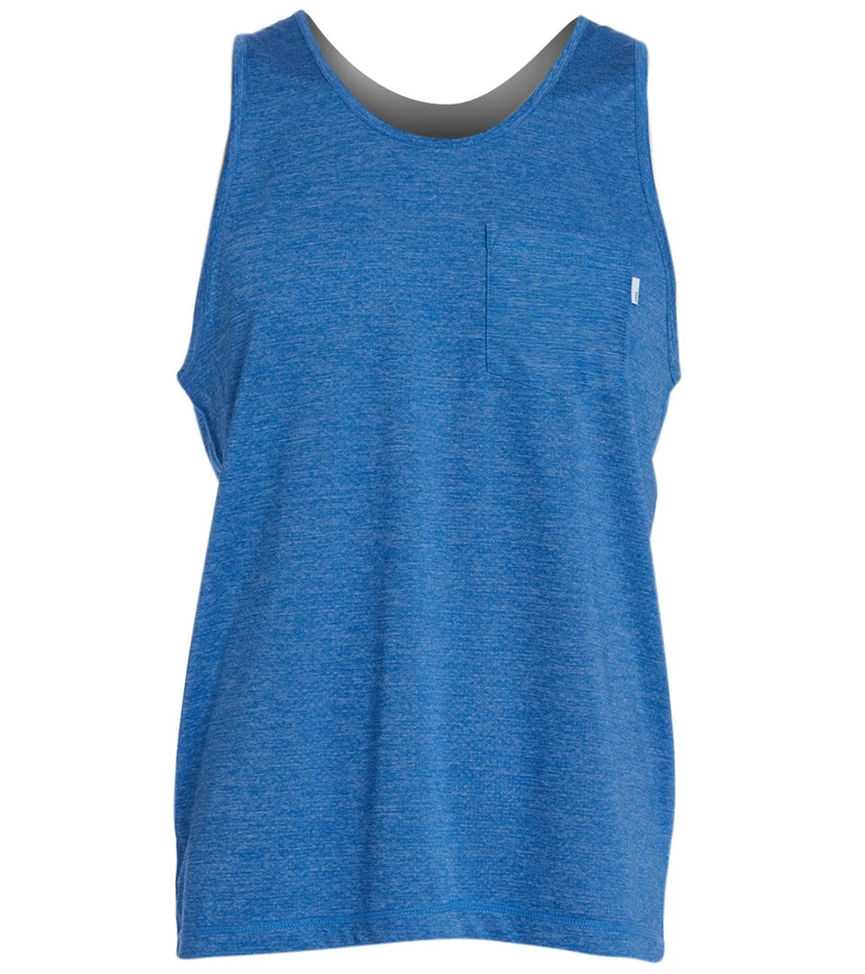 CLOTHING Vuori Men's Tradewind Performance Tank Azure Heather 3 CLOTHING Vuori Men's Tradewind Performance Tank Azure Heather