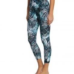 CLOTHING Balance Collection Printed High Waisted Yoga Capris Aruba Blue Palm Tropics
