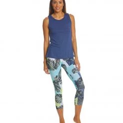 CLOTHING Balance Collection Printed High Waisted Yoga Capris Starry Night Geo